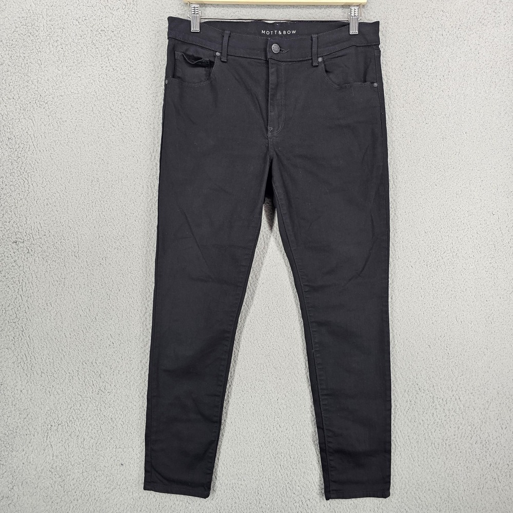 Mott & Bow Jeans Womens 32x28 Black Mid Rise Skinny Stretch Denim Pants